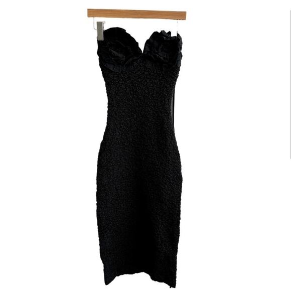 Mara Hoffman Mona Strapless Scrunch Rosette Midi Dress - Picture 3 of 8